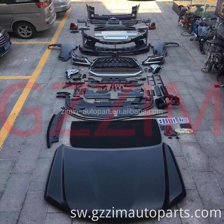 Kwa LC200 Land Cruiser 2008 + ilibadilishwa kuwa LX570 2020-2021 Plastiki Front Nyuma Bumper Grille Hood Kits Kits